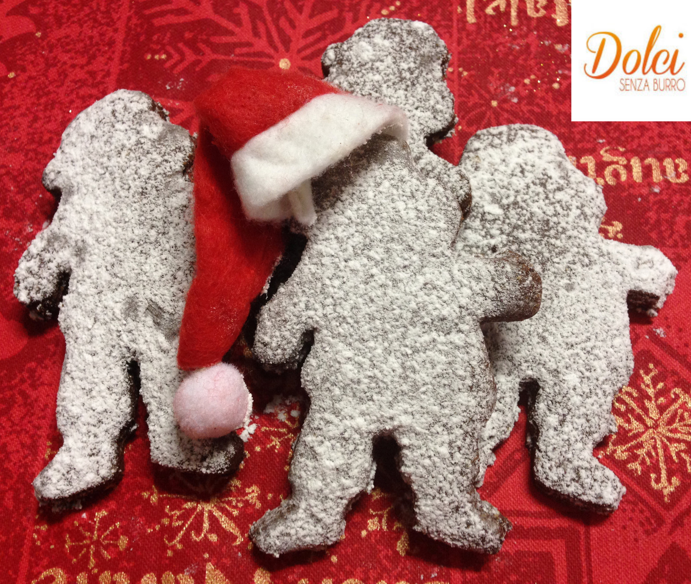 Biscotti Senza Burro Babbo Natale, biscotti al cioccolato senza uova e lattosio di Dolci Senza Burro