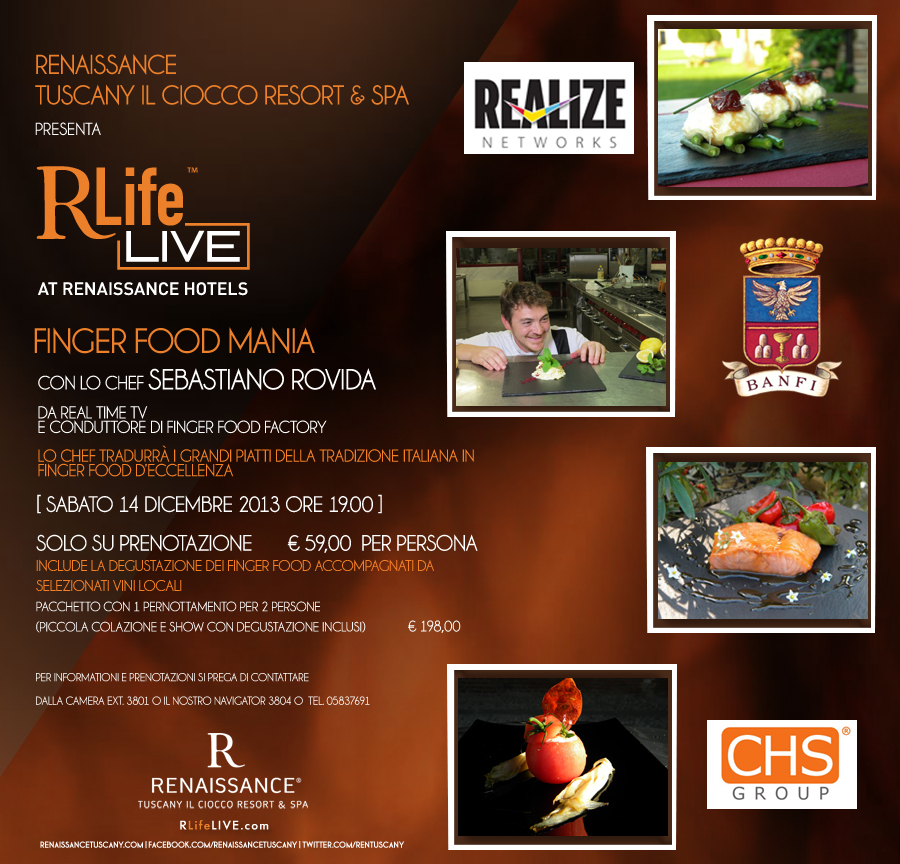 EVENTO FINGER FOOD MANIA RENESSAINCE TUSCANY RESORT & SPA