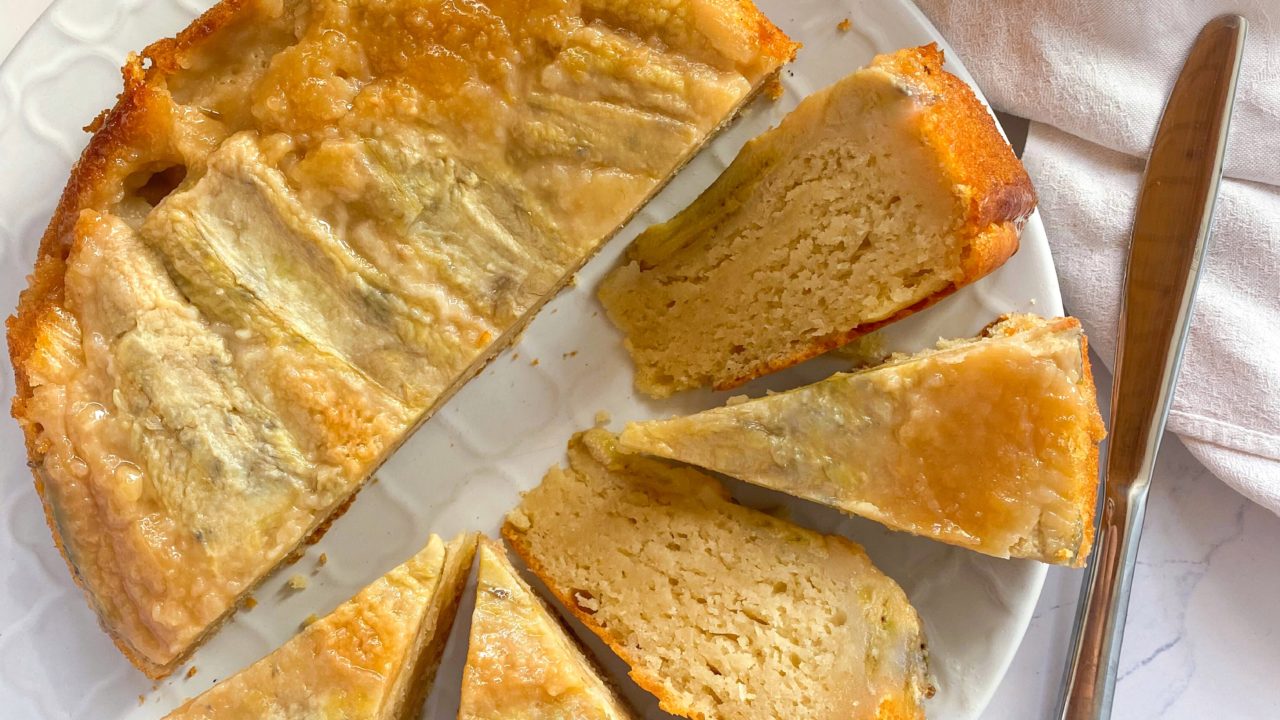 Torta rovesciata alle banane vegana
