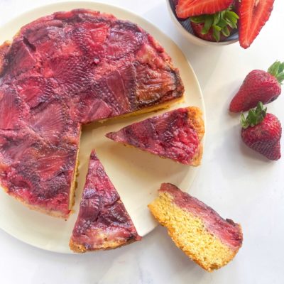 torta rovesciata alle fragole senza burro