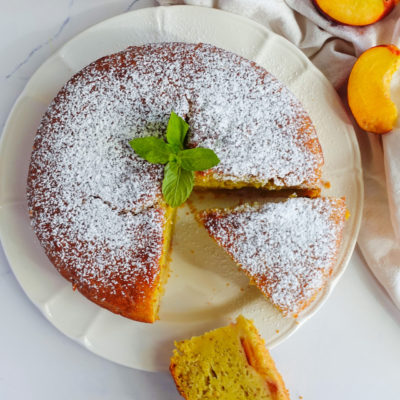 torta pesche e menta senza burro