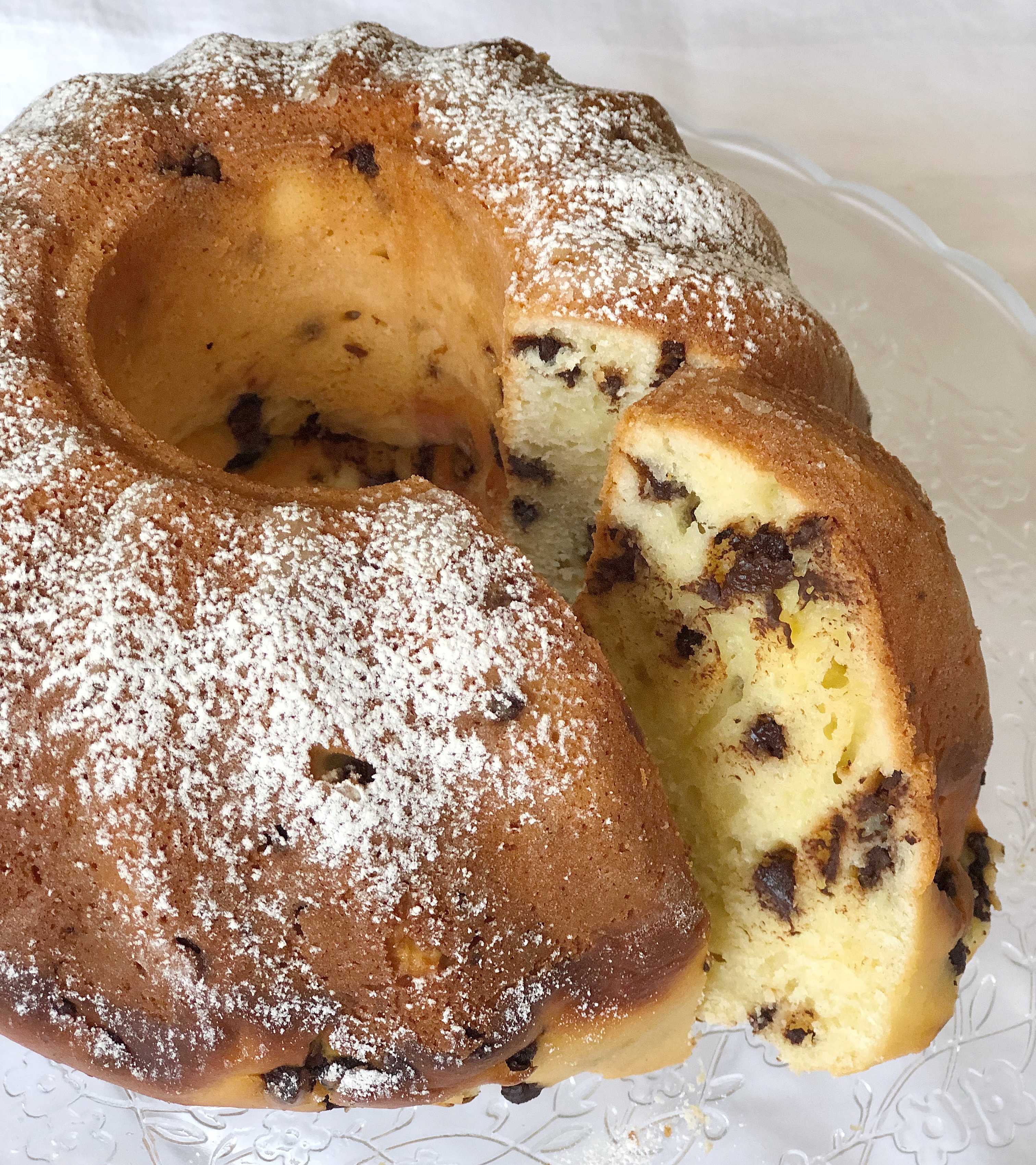 Ciambella Ricotta e Gocce di Cioccolato Senza Burro