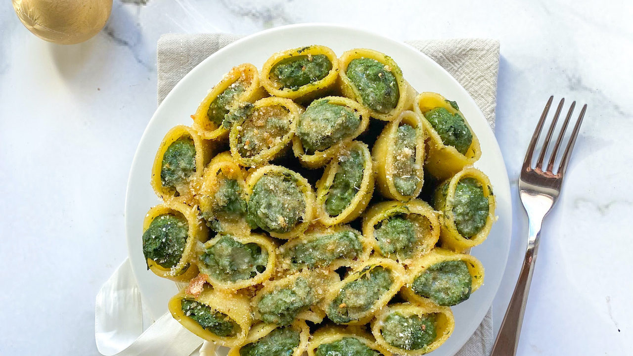 paccheri gratinati ricotta e spinaci