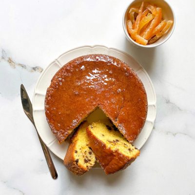 Torta all'arancia e gocce di cioccolato