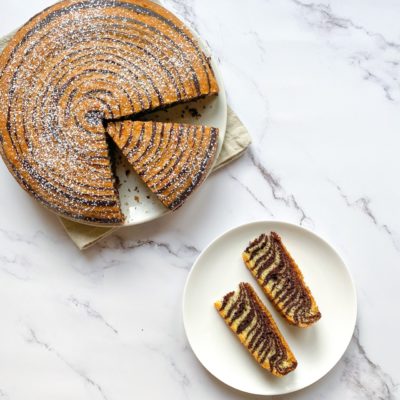 torta zebrata arancia e cioccolato