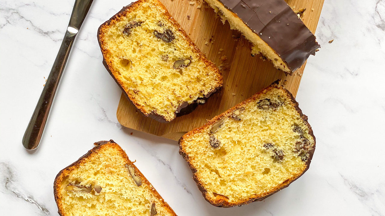 plumcake arancia noci e cioccolato