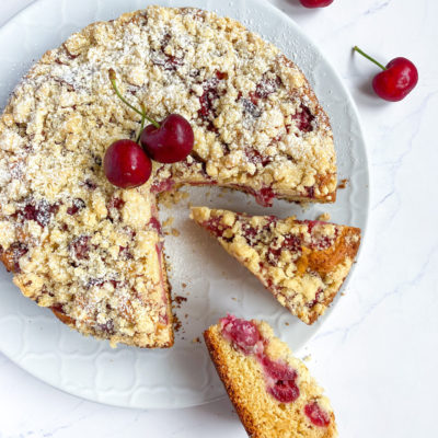 Torta Crumble alle Ciliegie Senza Burro