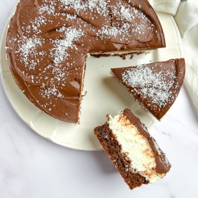 Torta Cremosa Cocco e Cioccolato Senza Burro