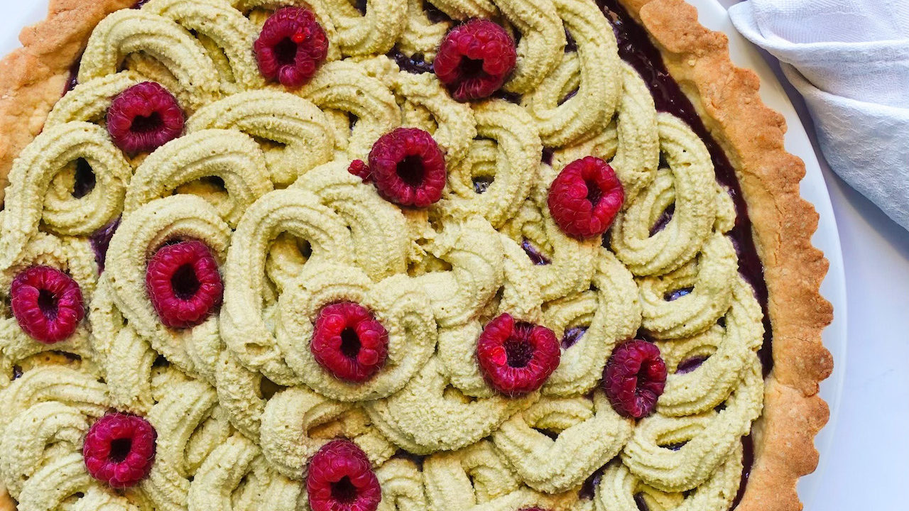 Crostata namelaka al pistacchio