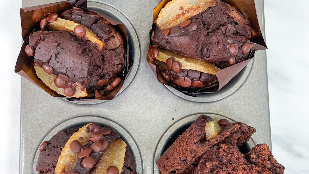 Muffin Cioccolato e Pere Senza Burro