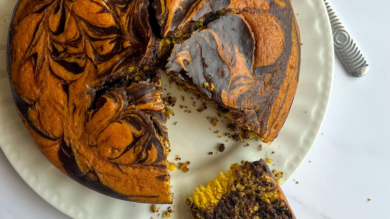 Torta Marmorizzata Zucca e Cioccolato Senza Burro