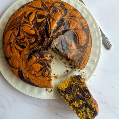 Torta Marmorizzata Zucca e Cioccolato Senza Burro