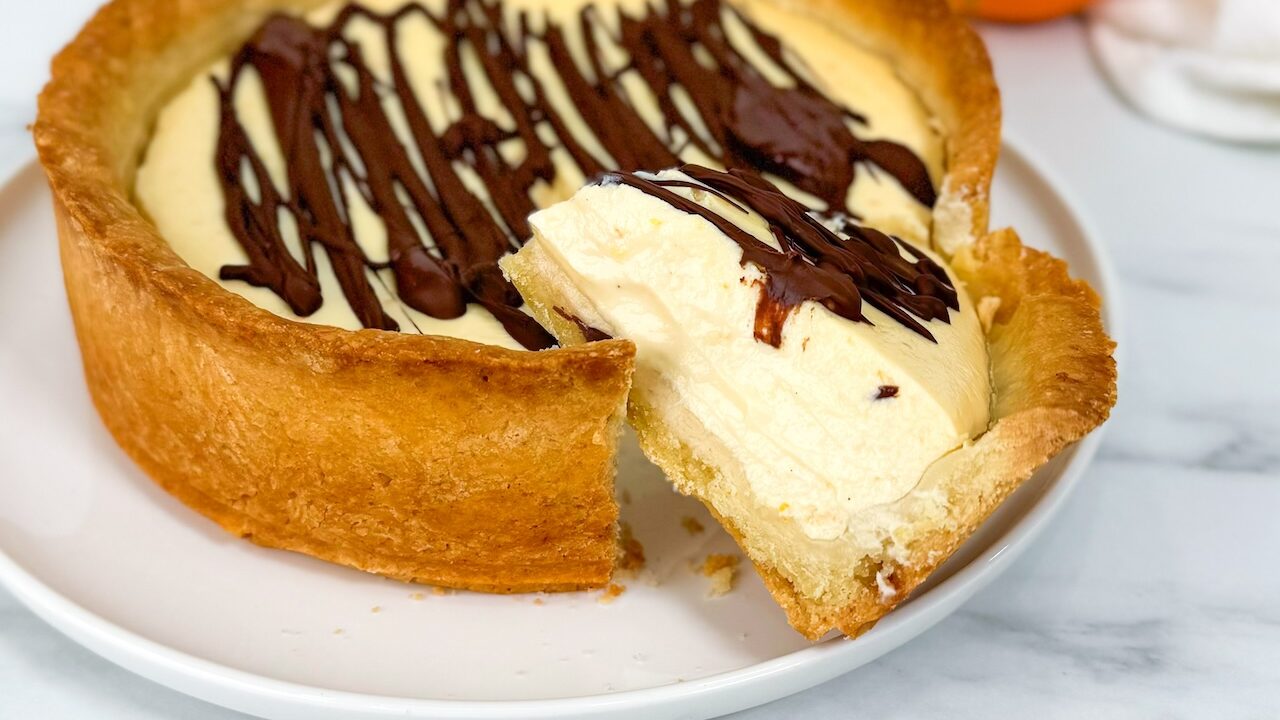 Crostata Cheesecake Arancia e Cioccolato Senza Burro